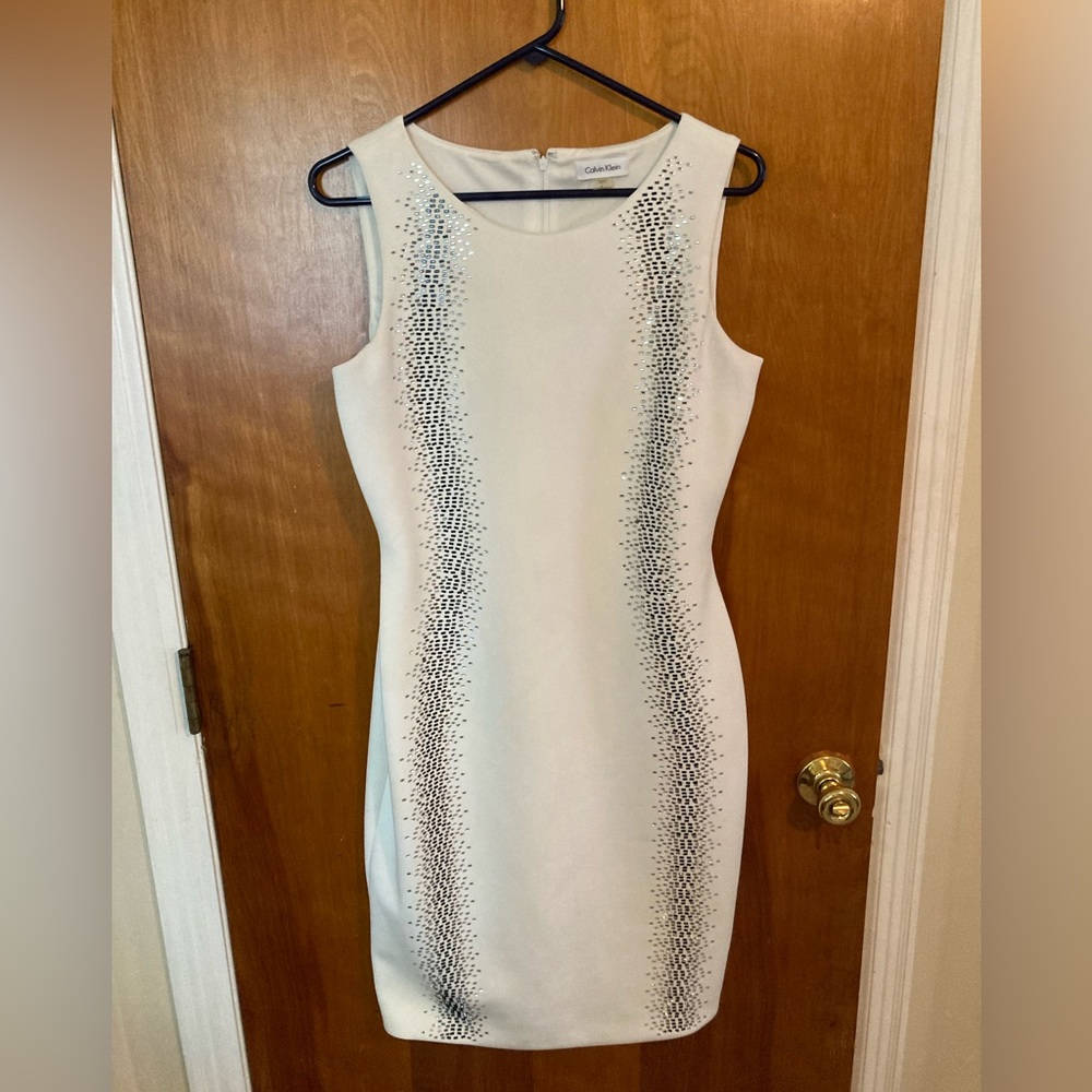 Calvin Klein White Sequence Dress